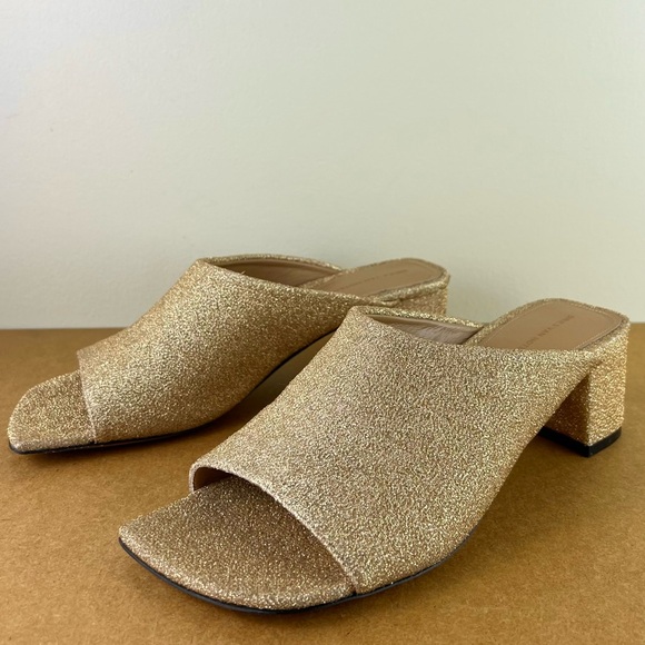 NEW DRIES VAN NOTEN GOLD GLITTER MULE SANDALS - Picture 8 of 13